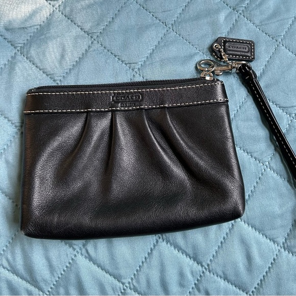 Coach Handbags - Coach Black Leather Wristlet
